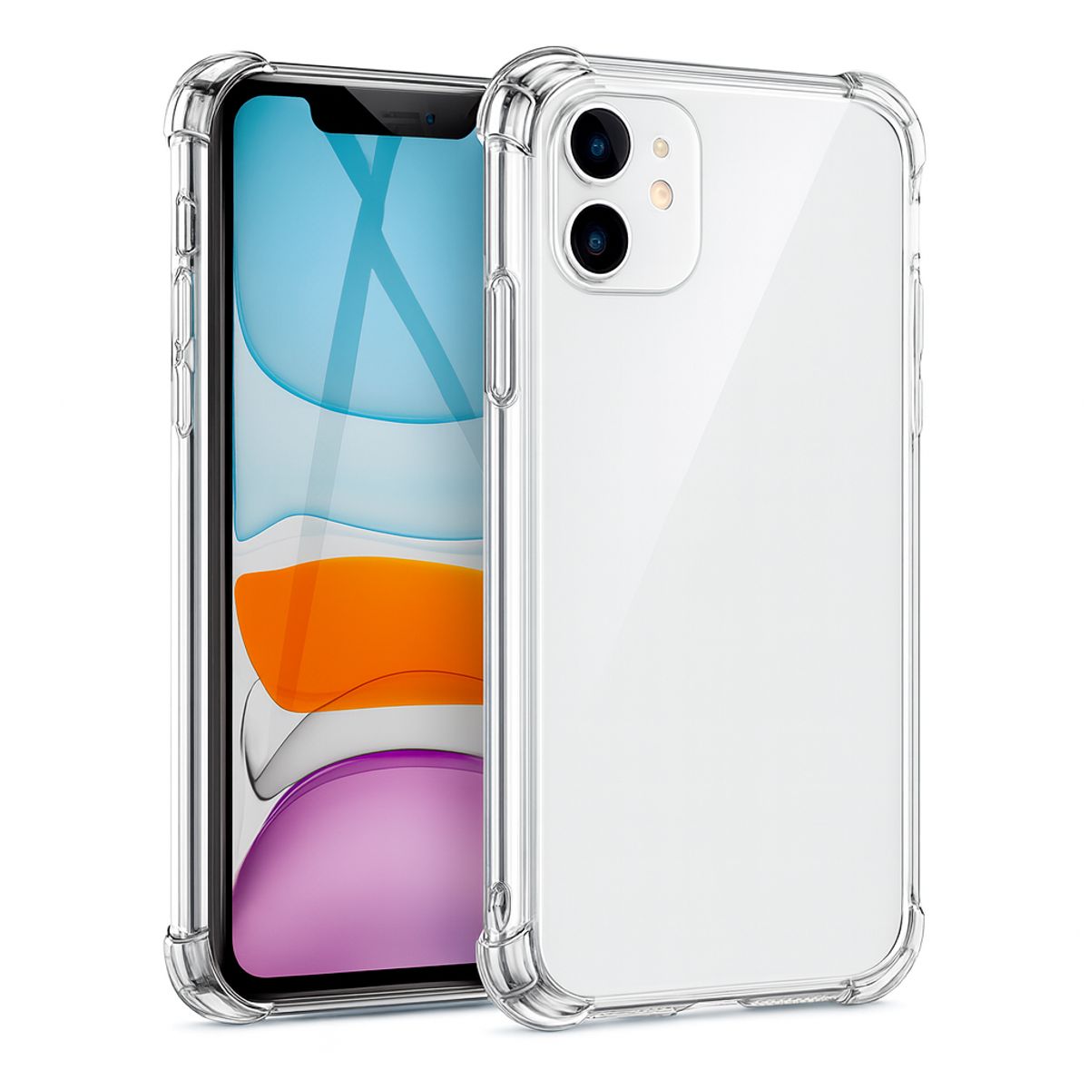 GENERICO - CARCASA PARA IPHONE 12 TRANSPARENTE ANTIGOLPE PROTECTOR CAMARA