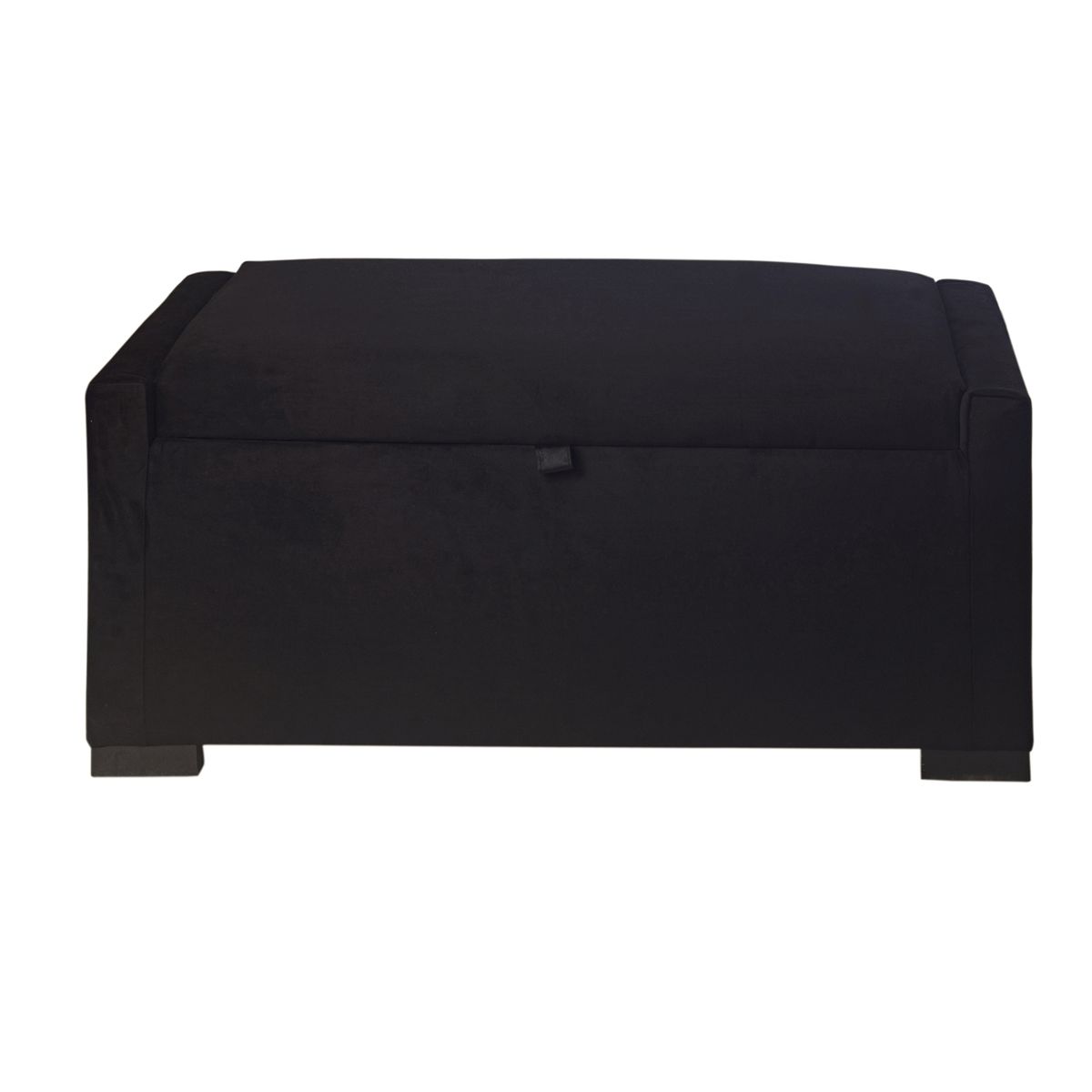 GENERICO - Banqueta Leyzy Negro Felpa con Baúl 105x50x45 cm de Máxima Design