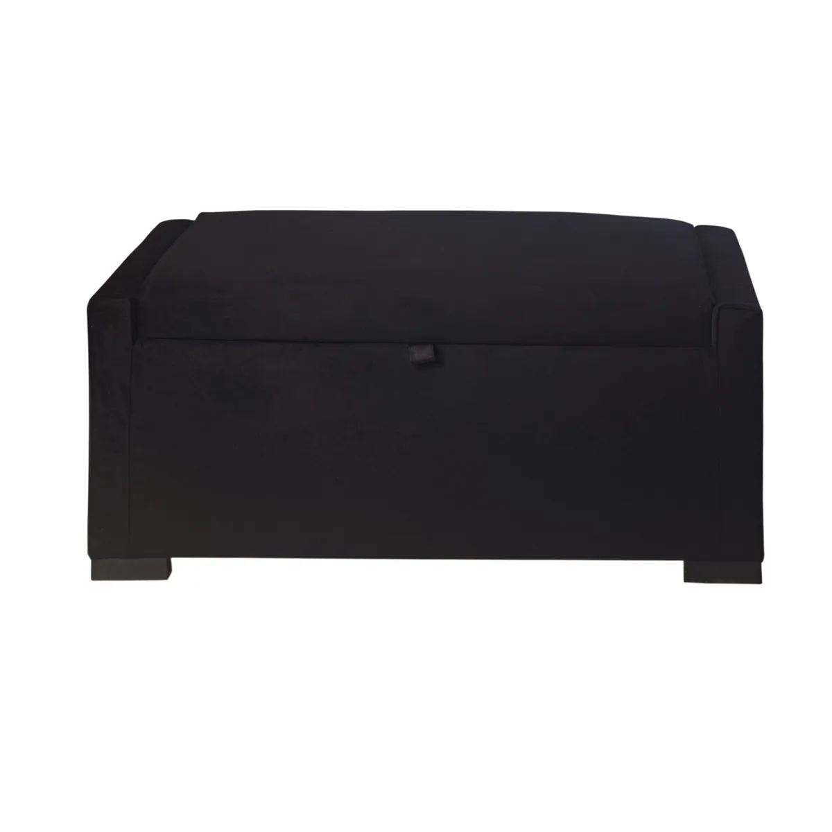 GENERICO - Banqueta Leyzy Negro Felpa con Baúl 105x50x45 cm de Máxima Design