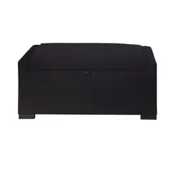 GENERICO - Banqueta Leyzy Negro Felpa con Baúl 105x50x45 cm de Máxima Design