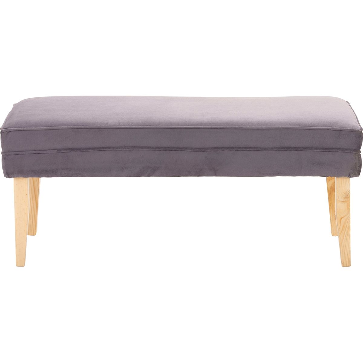 GENERICO - Banqueta Style Gris Felpa 100x40x40 cm Máxima Design