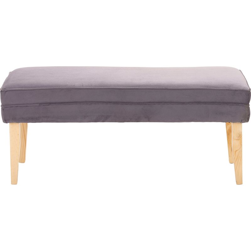 GENERICO - Banqueta Style Gris Felpa 100x40x40 cm Máxima Design