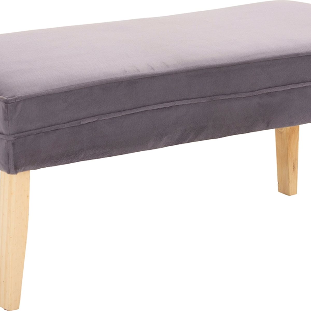 GENERICO - Banqueta Style Gris Felpa 100x40x40 cm Máxima Design