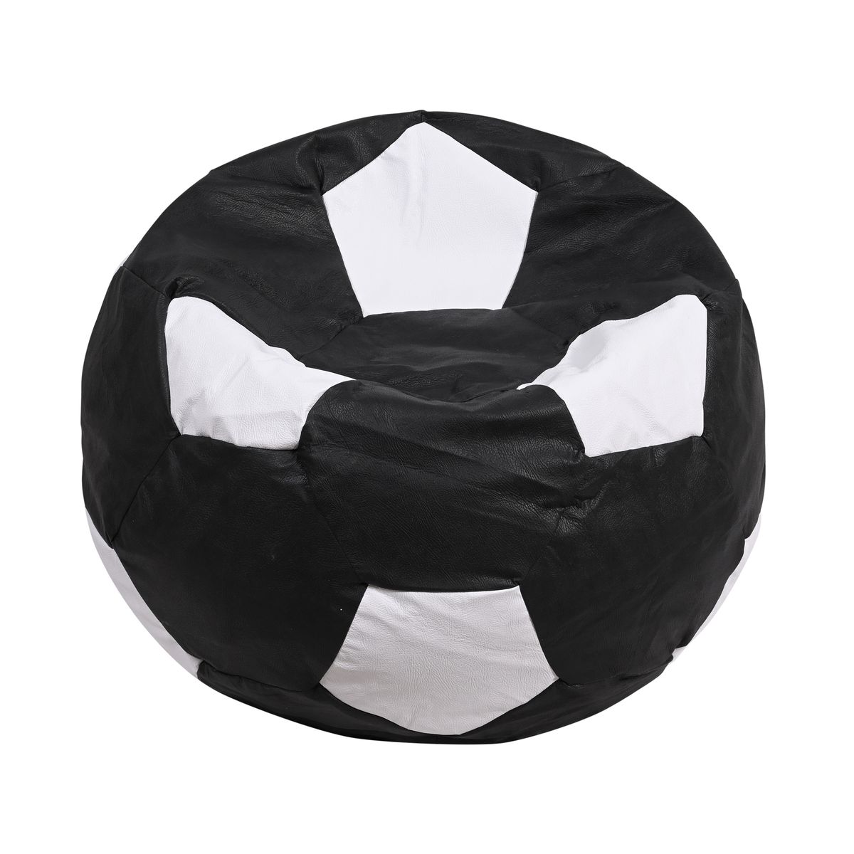 GENERICO - Pouf Pera Infantil Fútbol Negro-Blanco 50x50x50 Máxima Design