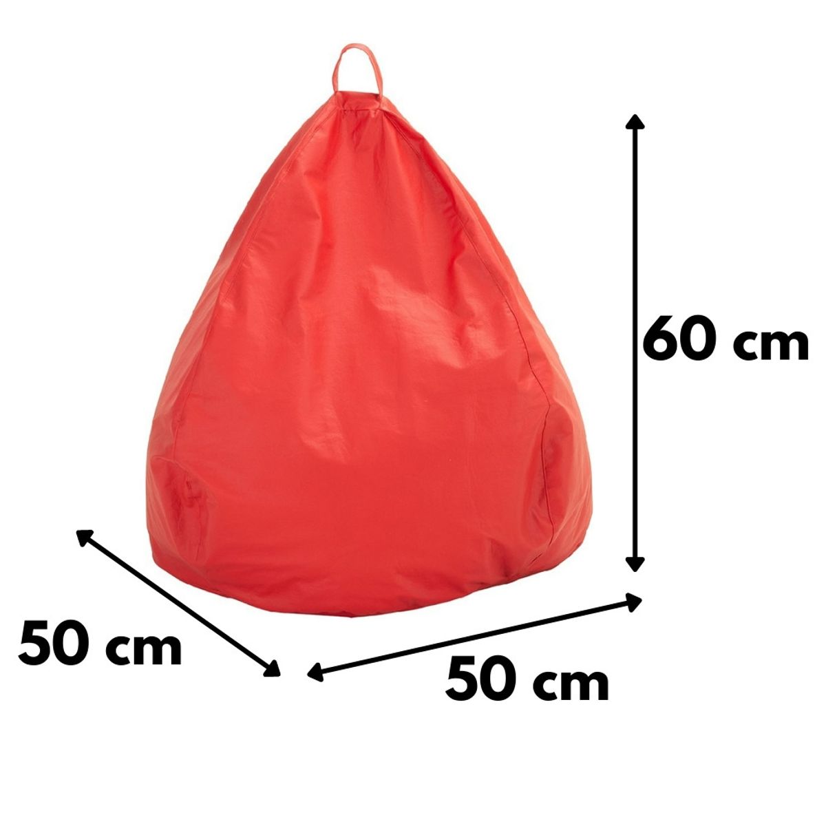 GENERICO - Pouf Pera Infantil Eco Cuero Rojo 60x50x50 cm Máxima