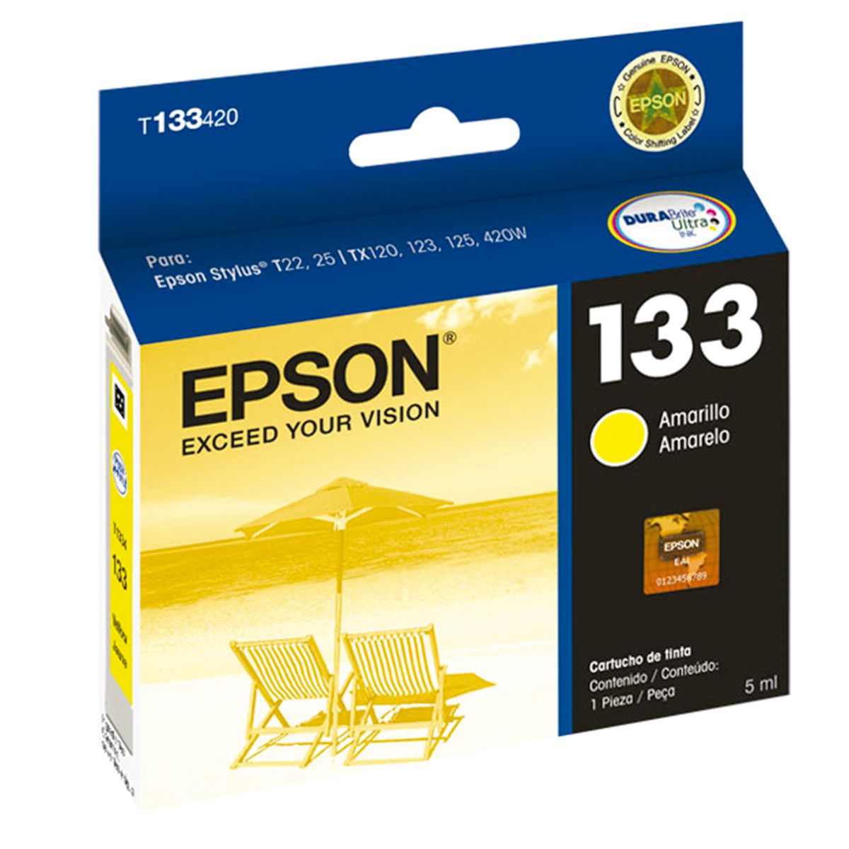 EPSON - Cartucho de Tinta Epson 133 Amarillo Original, 5ml