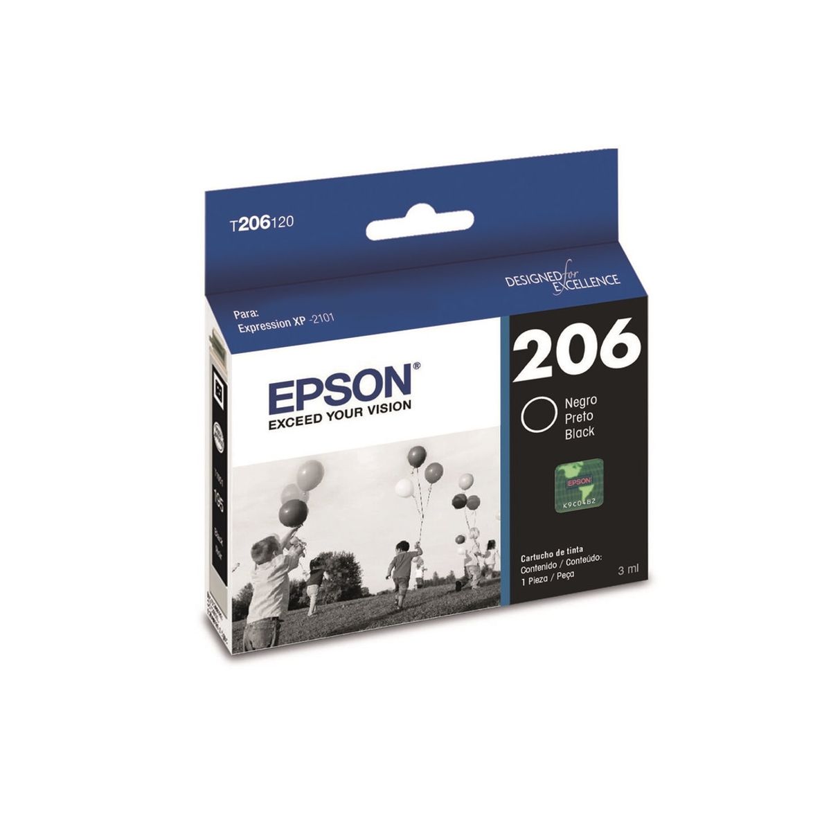 EPSON - Cartucho de Tinta Epson Modelo 206 Color Negro Original EPSON