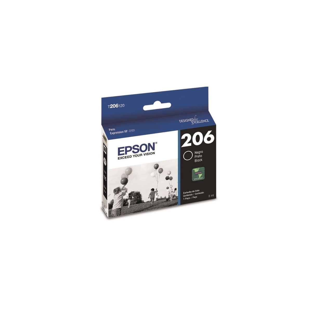 EPSON - Cartucho de Tinta Epson Modelo 206 Color Negro Original EPSON
