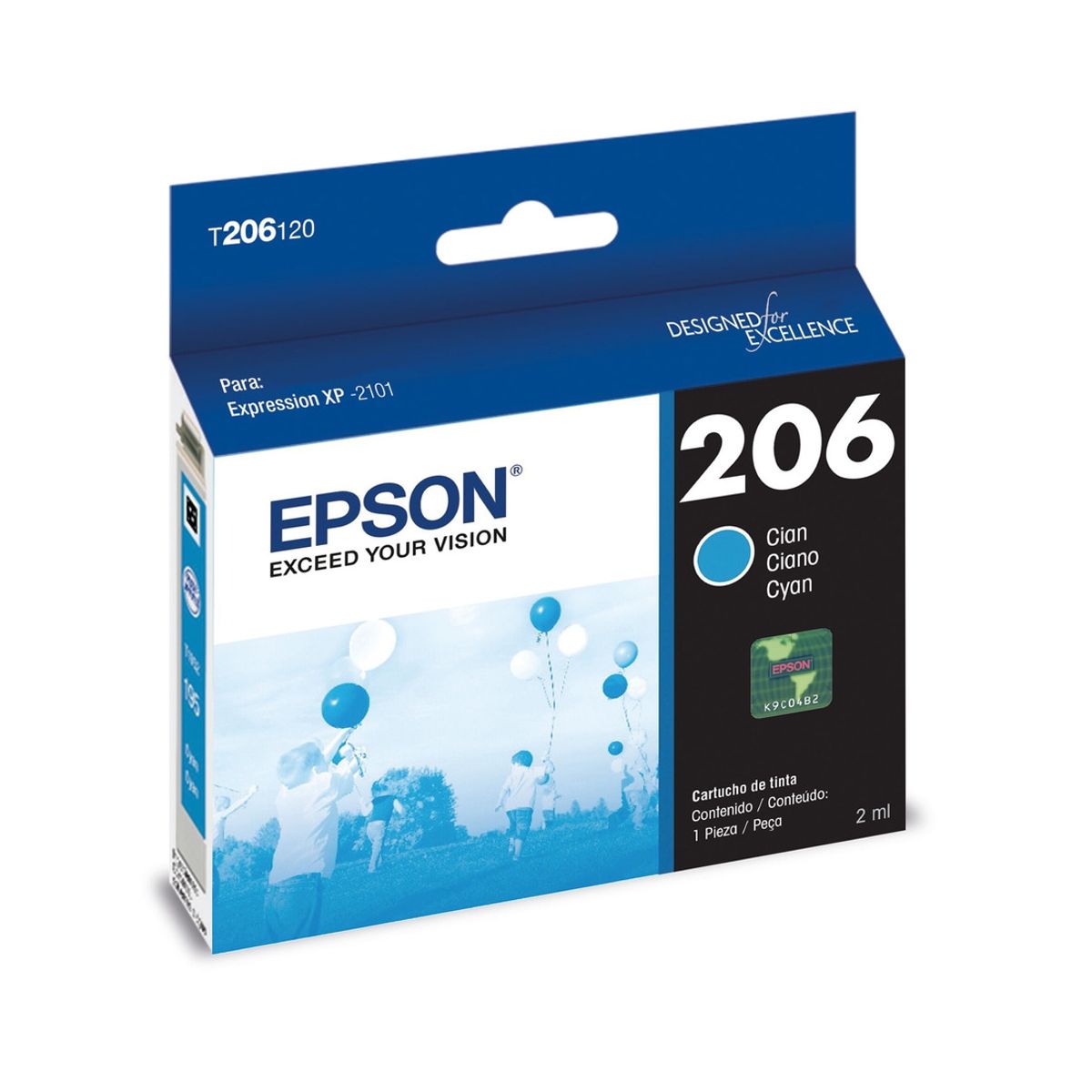EPSON - Cartucho de Tinta Epson Modelo 206 Color Cyan Original EPSON