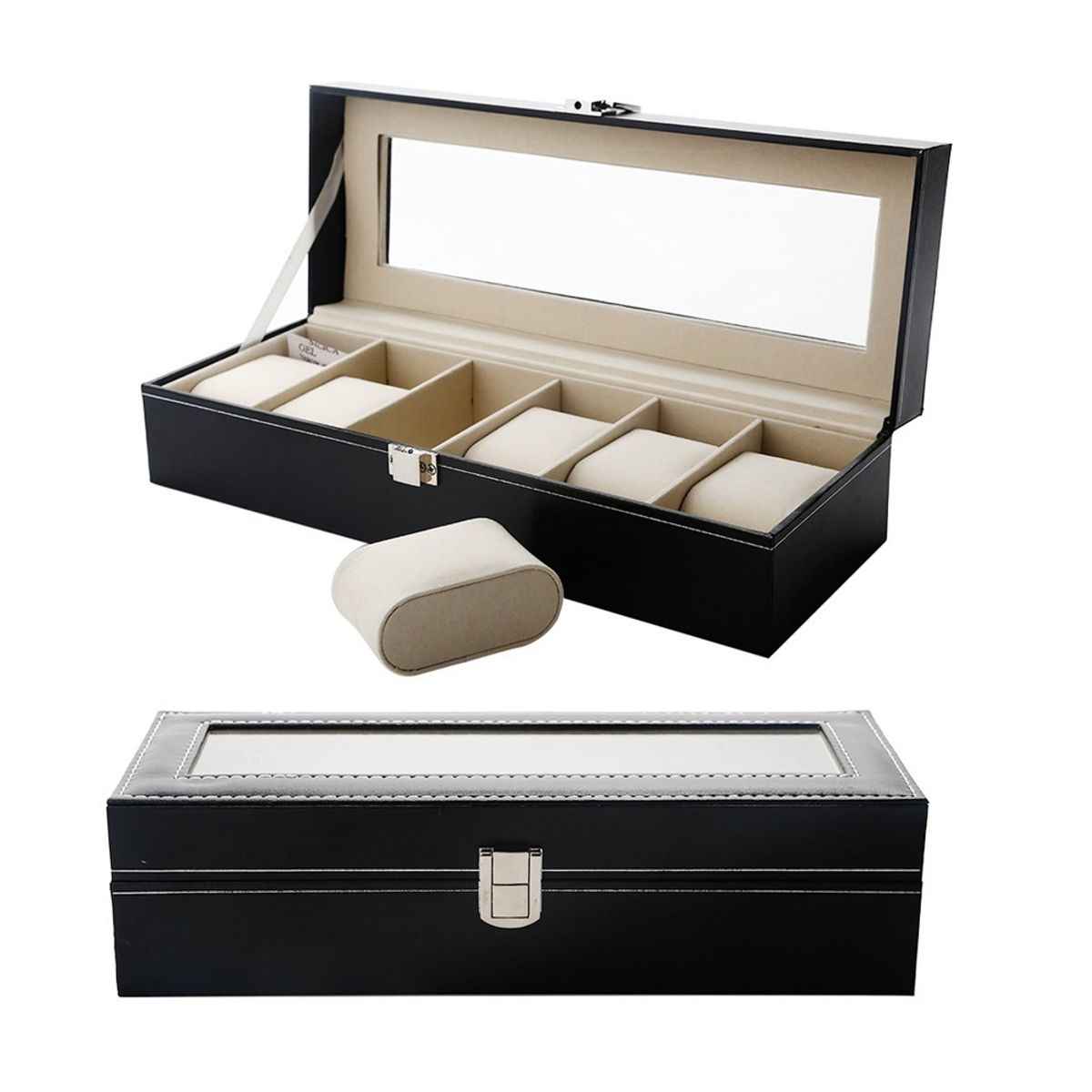 GENERICO - Caja Estuche Organizador de 6 Relojes de Lujo