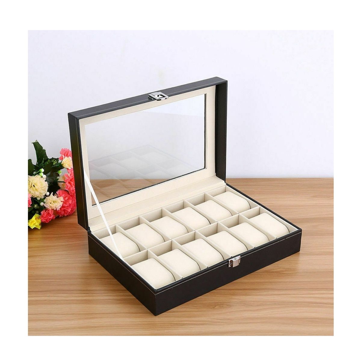 GENERICO - Caja Estuche Organizador de 12 Relojes de Lujo