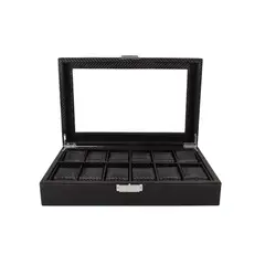 GENERICO - Caja Estuche Organizador de 12 Relojes Bordado Elegante