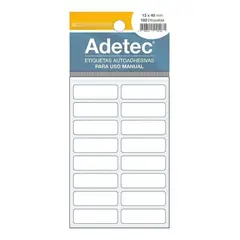 ADETEC - 160 Etiquetas Manual Rectangular Blanca 13x40 mm
