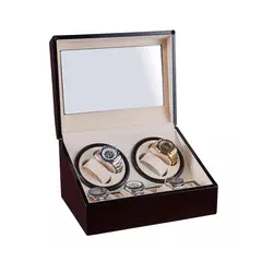 GENERICO - Caja Para 4 Relojes Automaticos Elegante + 6 Compartimientos
