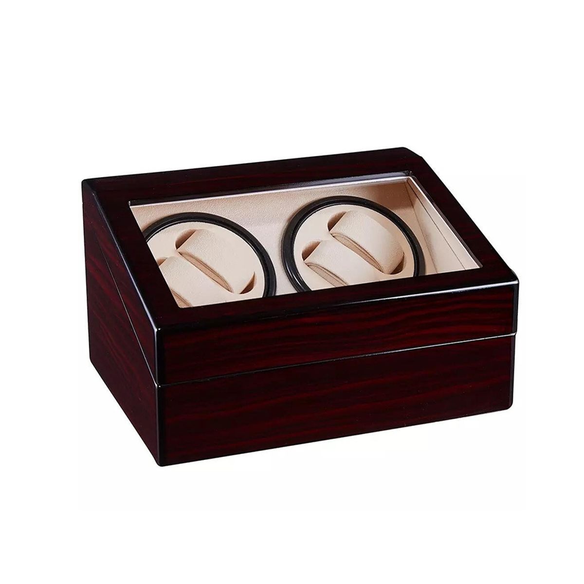 GENERICO - Caja Para 4 Relojes Automaticos Elegante + 6 Compartimientos