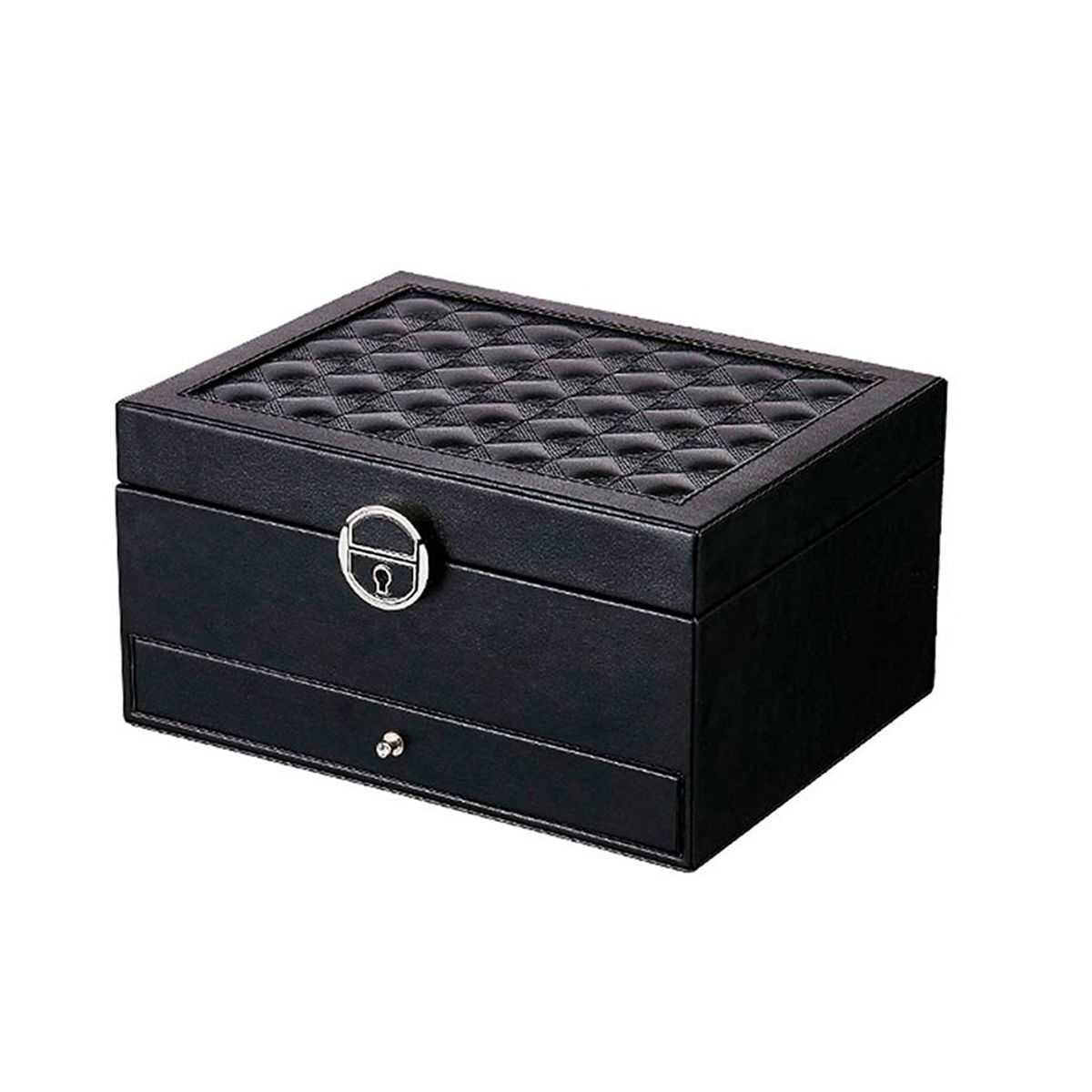 GENERICO - Joyero Maletin Organizador 2 Niveles Con Llave + Espejo