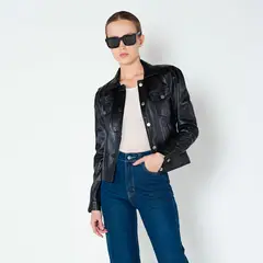 AMEN LEATHER - Chaqueta de Cuero Vaquera Naomi Amen