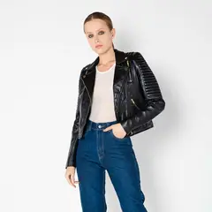AMEN LEATHER - Chaqueta de Cuero Benibara Negra Amen