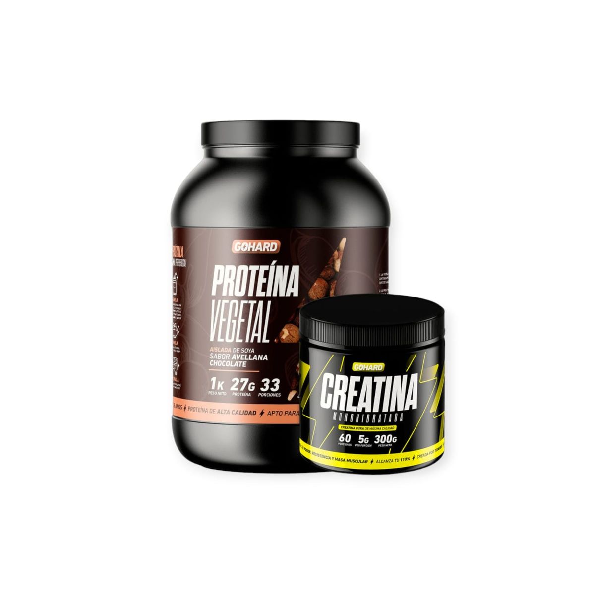 GOHARD - PROTEÍNA VEGETAL AVELLANA CHOCOLATE PACK CREATINA MONOHIDRATADA GOHARD