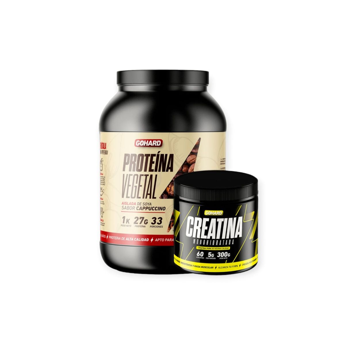 GOHARD - PROTEÍNA VEGETAL CAPUCCINO PACK CREATINA MONOHIDRATADA   GOHARD