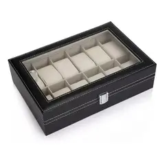 GENERICO - Caja Organizador De Relojes 12u Exhibidor Porta Reloj 10001