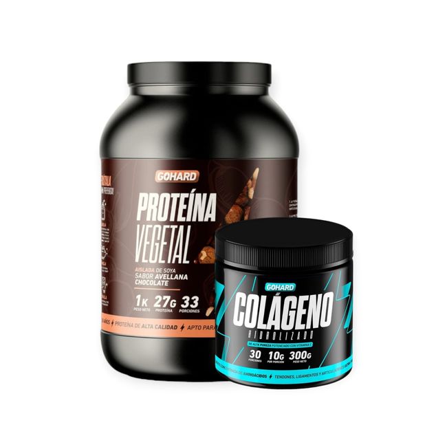 GOHARD - PROTEINA VEGETAL AVELLANA  PACK COLAGENO HIDROLIZADO GOHARD