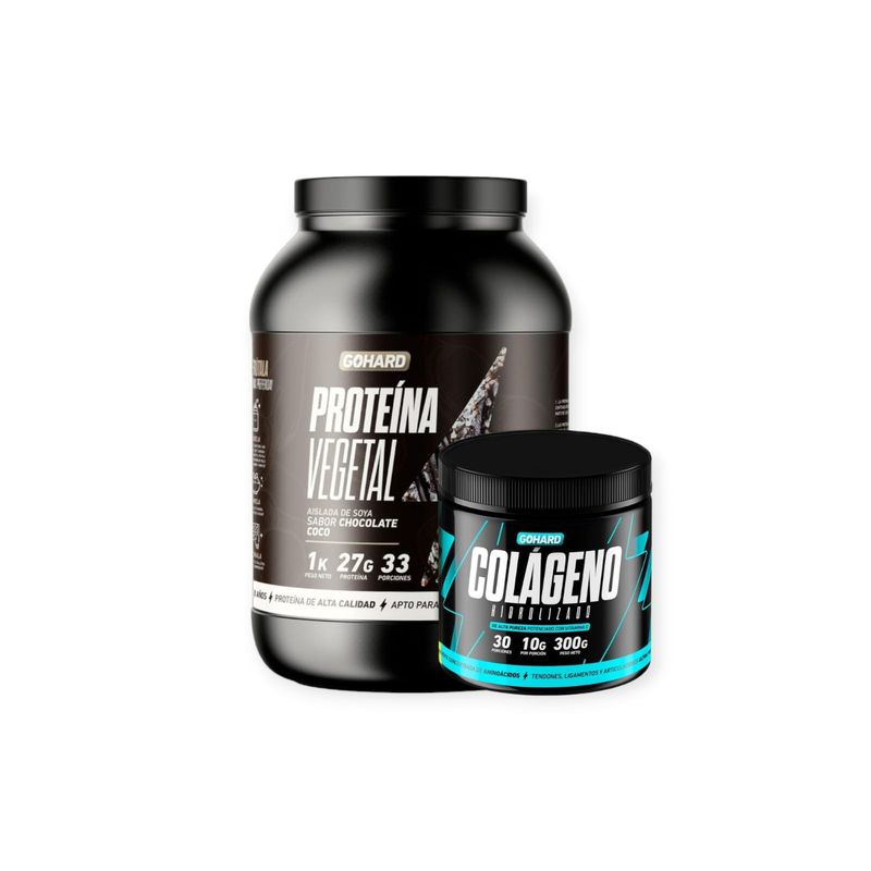 GOHARD - PROTEINA VEGETAL CHOCOLATE COCO  PACK  COLAGENO HIDROLIZADO GOHARD
