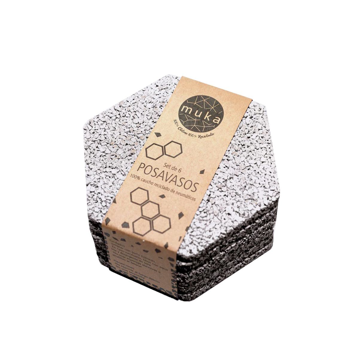 MUKA - Pack 6 Posavasos Gris