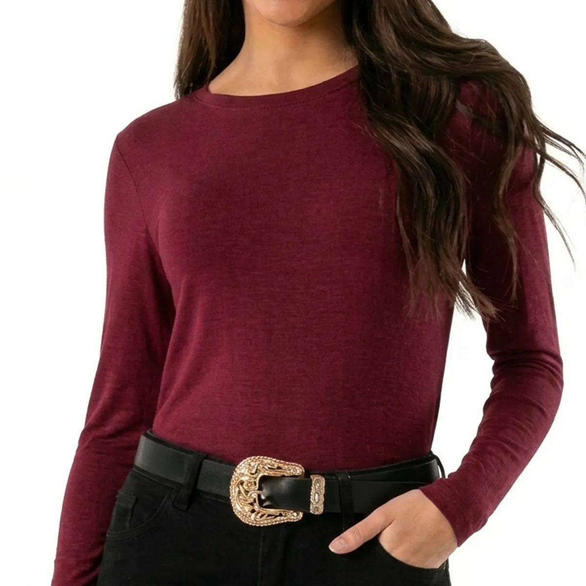 GARSIL - Camiseta Manga Larga Primera Capa De Bambú Polera Mujer