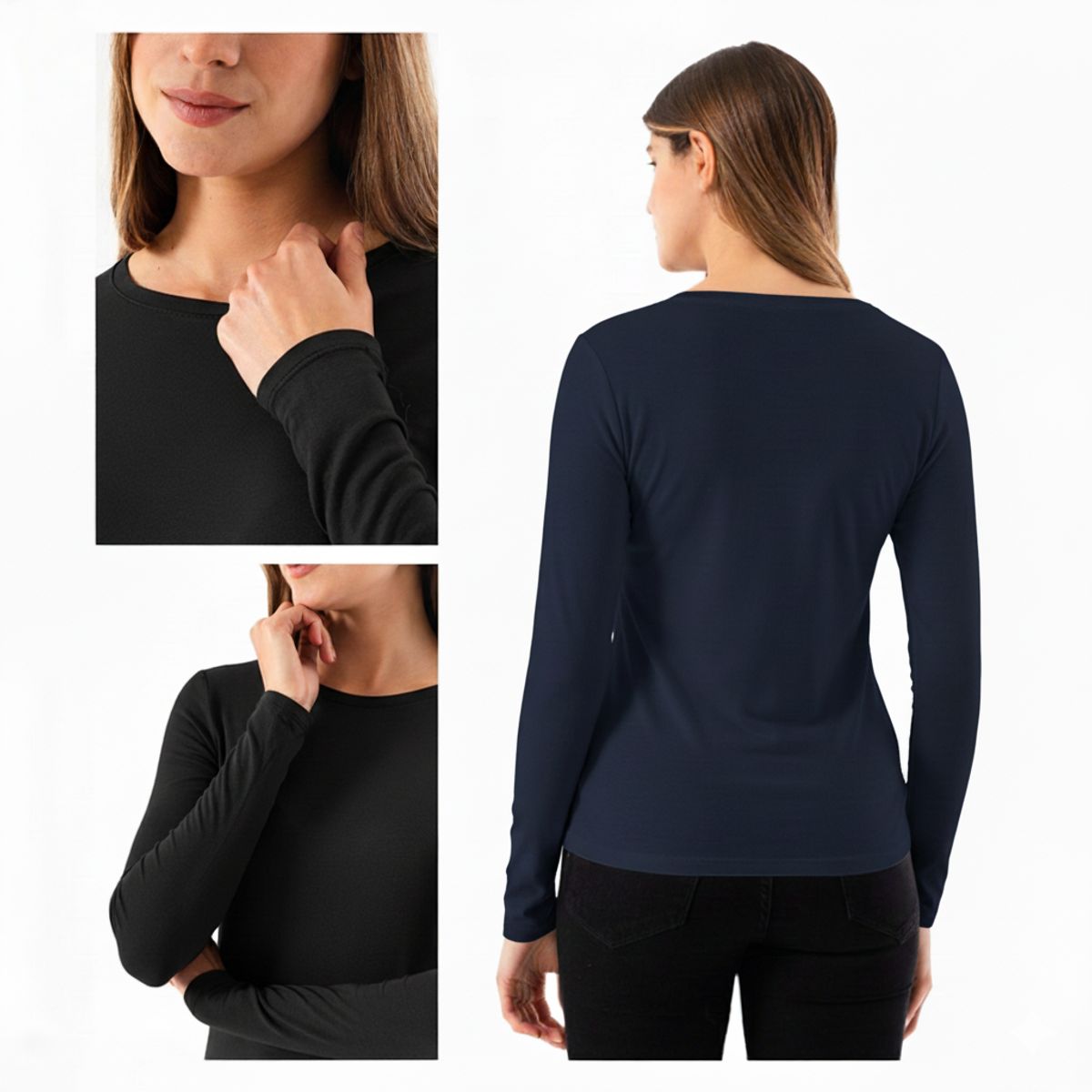 GARSIL - Camiseta Manga Larga Primera Capa De Bambú Polera Mujer