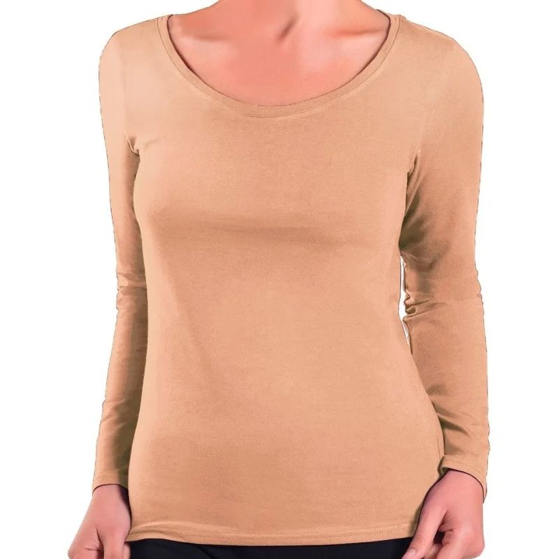 GARSIL - Camiseta Manga Larga Primera Capa De Bambú Polera Mujer