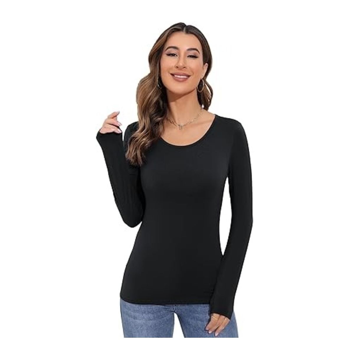 GARSIL - Camiseta Manga Larga Primera Capa De Bambú Polera Mujer