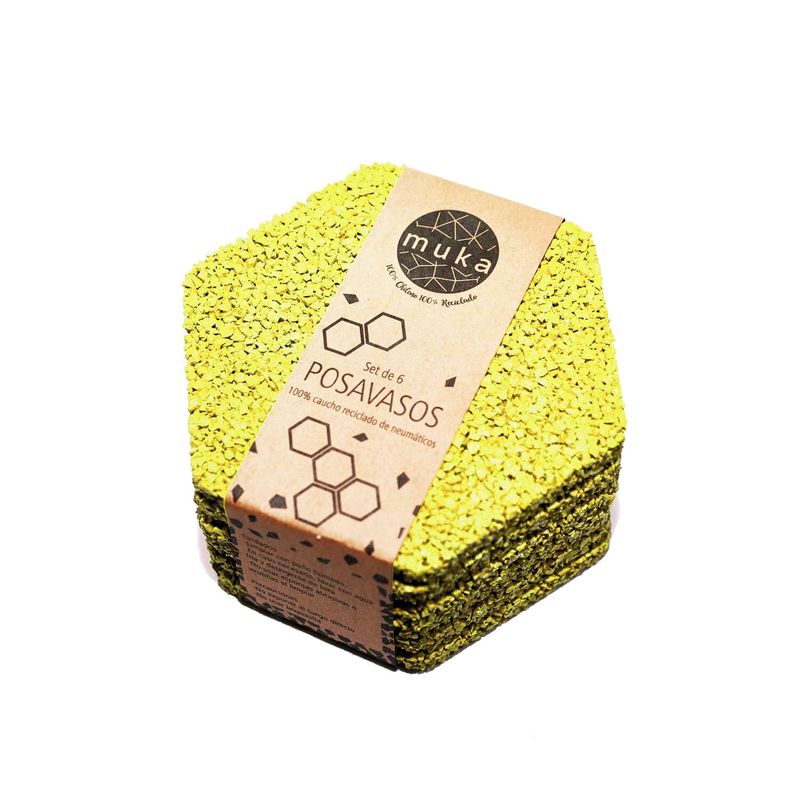 MUKA - Pack 6 Posavasos Amarillo