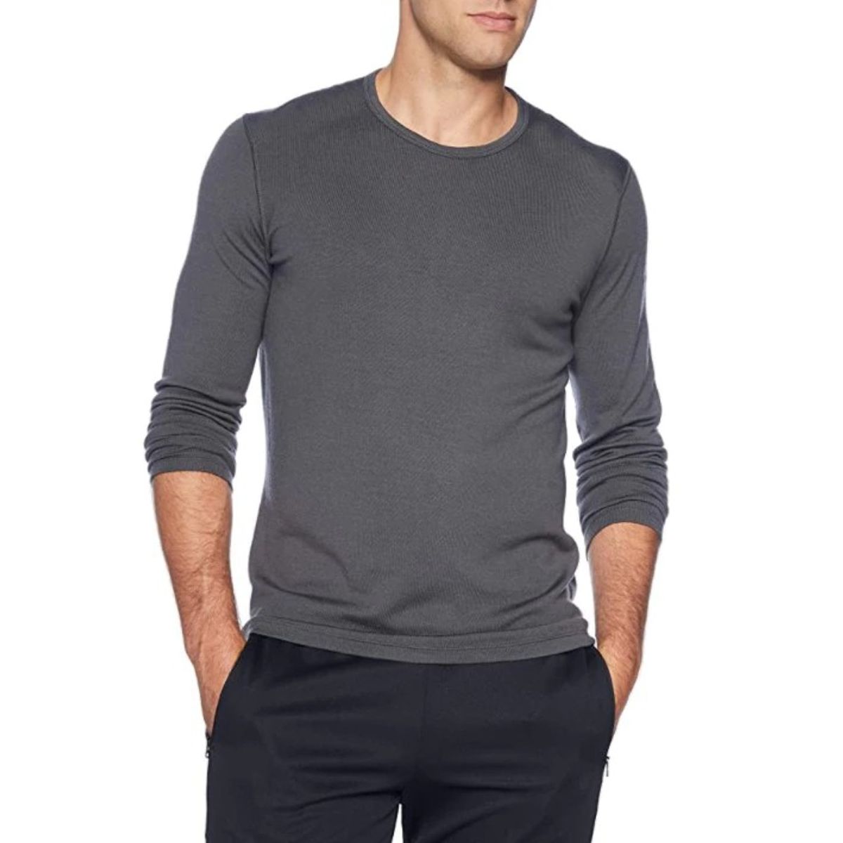 GARSIL - Camiseta Polera Manga Larga Primera Capa Bambú Hombre Cuello Redondo