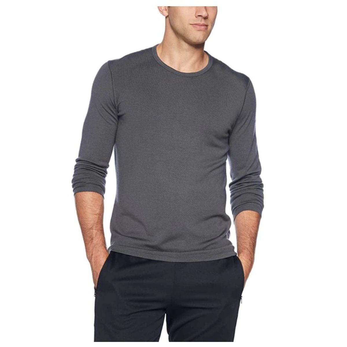 GARSIL - Camiseta Polera Manga Larga Primera Capa Bambú Hombre Cuello Redondo