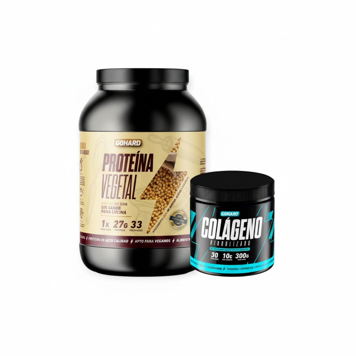 GOHARD - PROTEINA VEGETAL SIN SABOR PACK COLAGENO HIDROLIZADO GOHARD