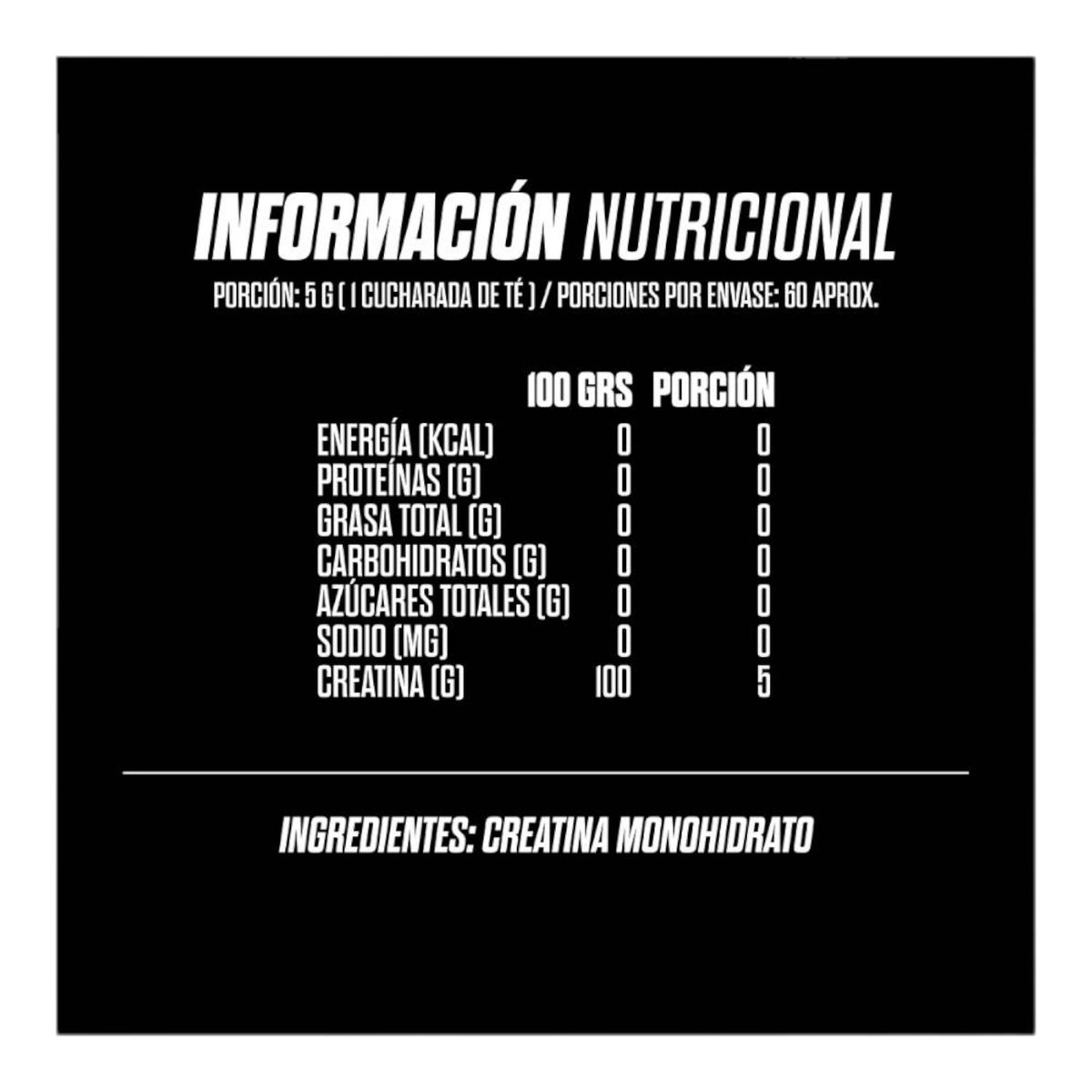 GOHARD - CREATINA MONOHIDRATADA - 60 SERVICIOS - GOHARD
