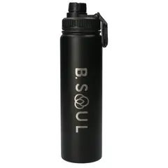 BSOUL - Botella De Agua 700 Ml Negro Unisex