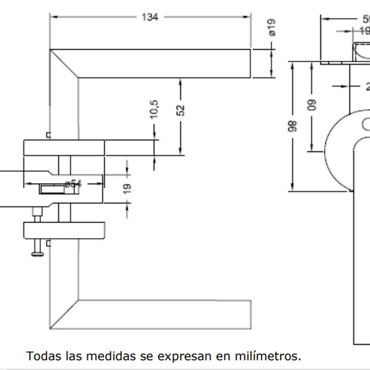 YALE - Cerradura Tubular Yale Toscana Baño Dormitorio