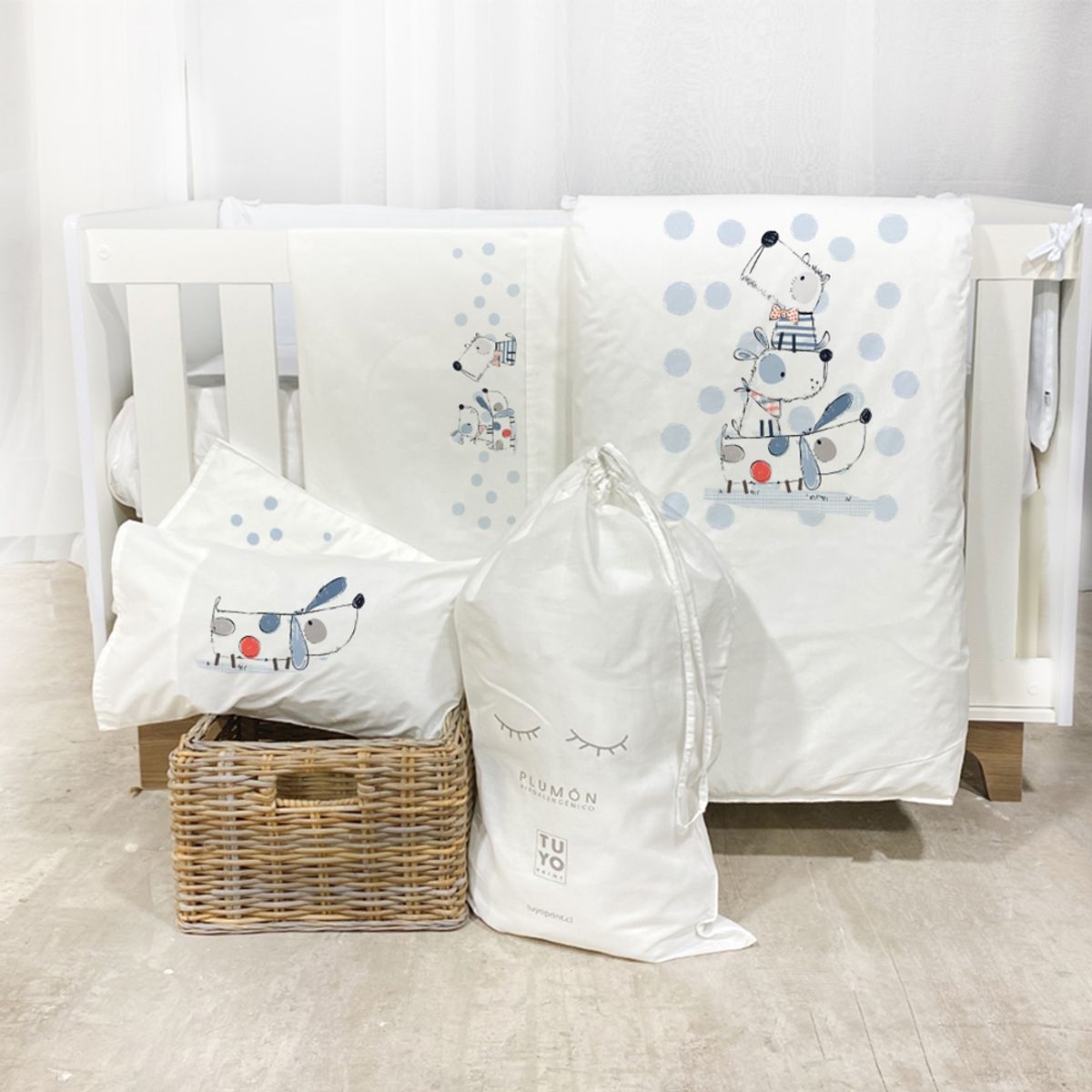 TUYO PRINT - Set Cuna Pack and Play Dogs - Tuyo Print