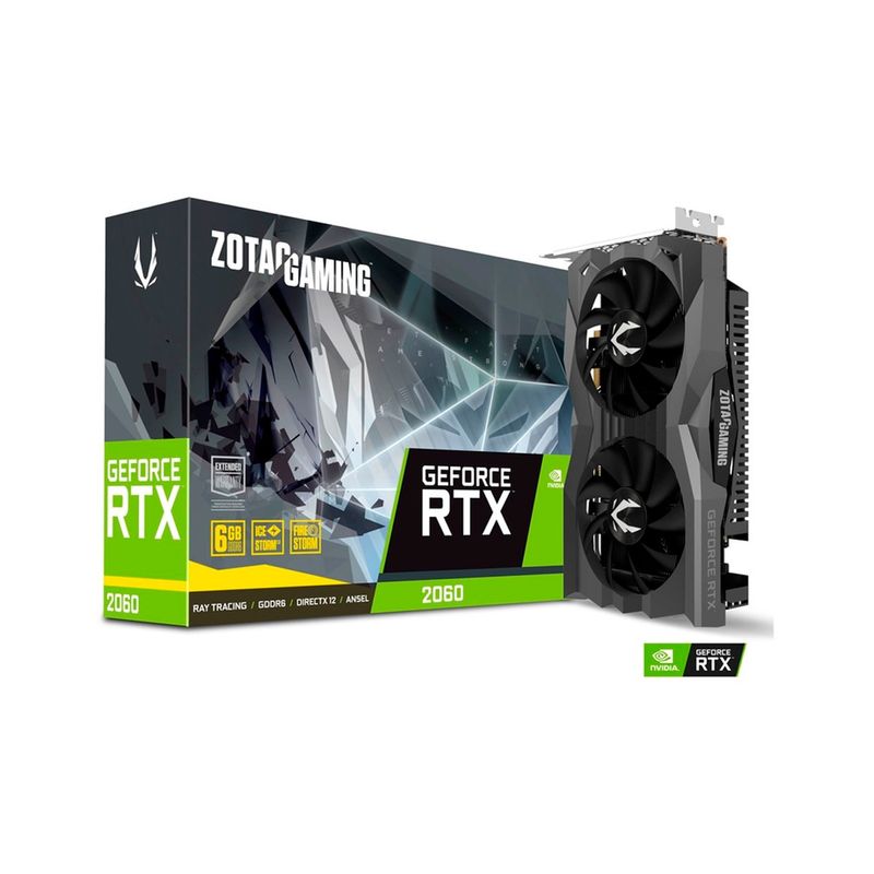ZOTAC - Tarjeta de Video Zotac Nvidia GeForce RTX 2060 6GB GDDR6 192-bit, Super Compact, IceStorm 2.0 ZOTAC