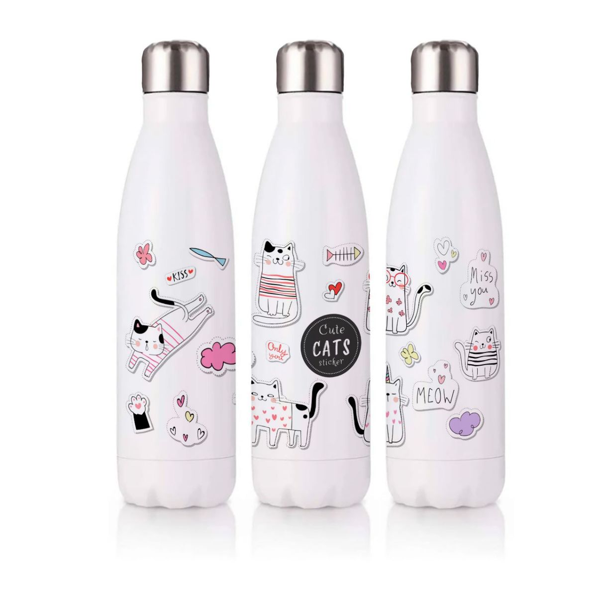 GENERICO - Botella térmica Bowling Anhiz 600ml Gatitos