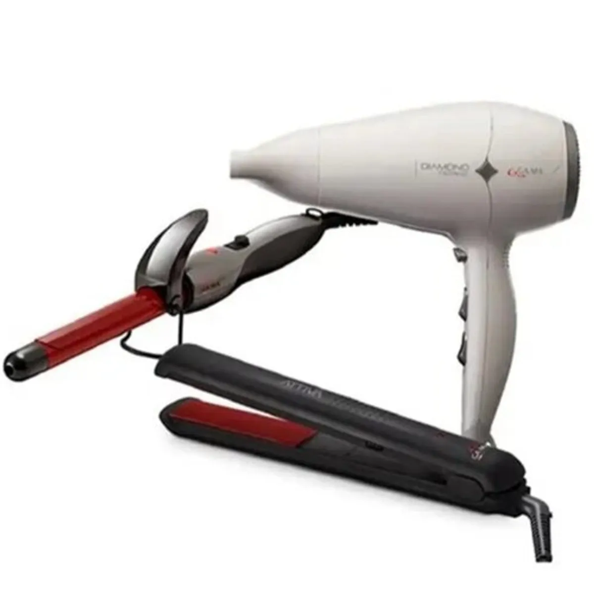 GAMA - Tricombo Gama Secador 2300 W + Alisador Cerámica + Rizador Mano Silver