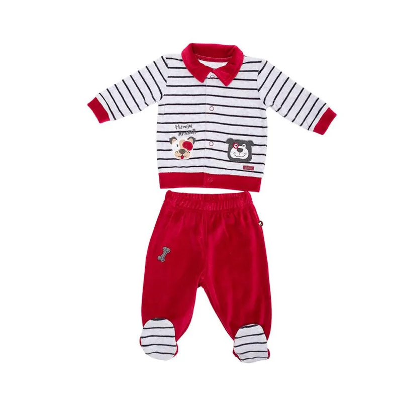 PILLIN - Conjunto Plush Bebe Niño Burdeo Pillin PILLIN