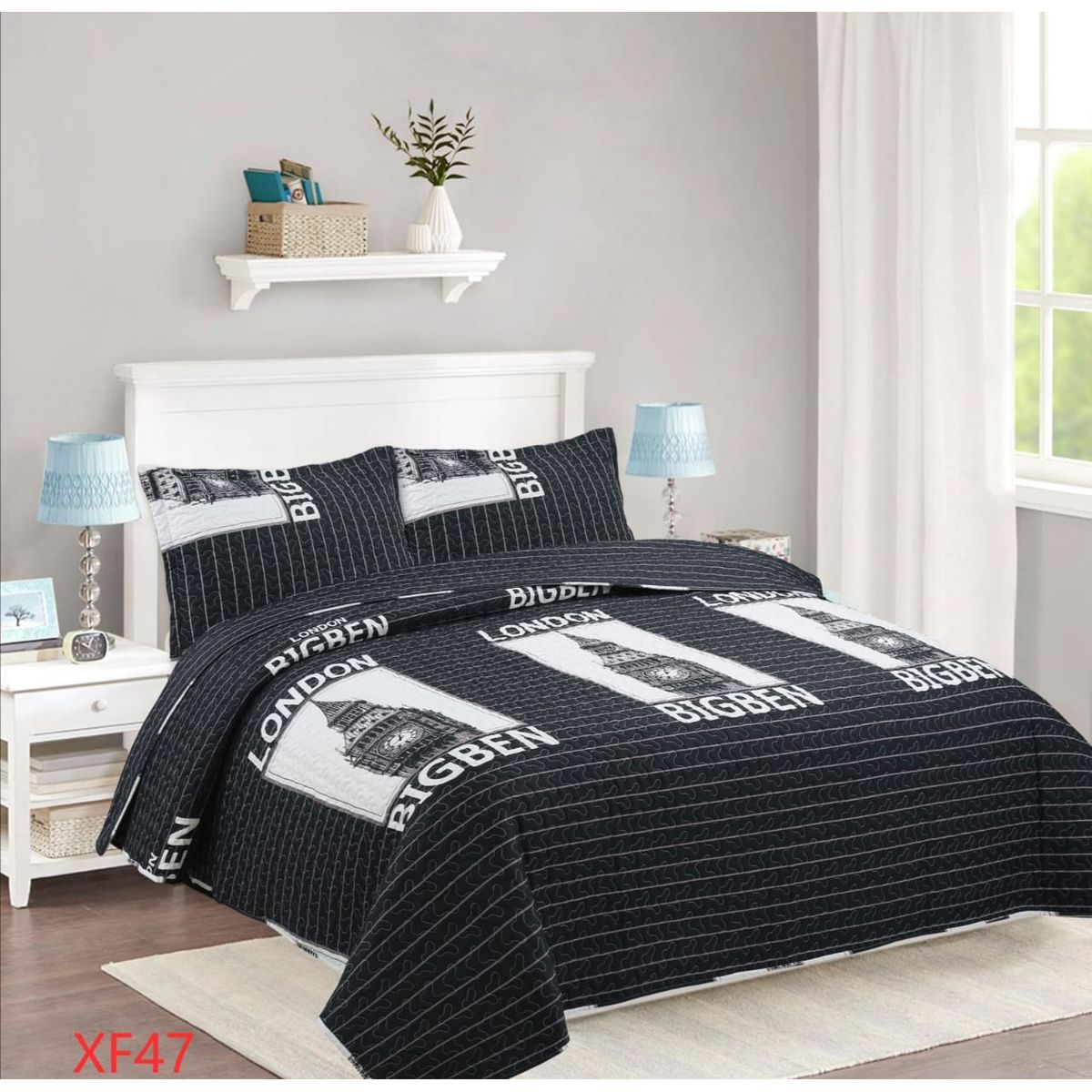 GENERICO - Cubrecama Quilt Verano 1 1/2 plaza - Big Ben Londres XF47