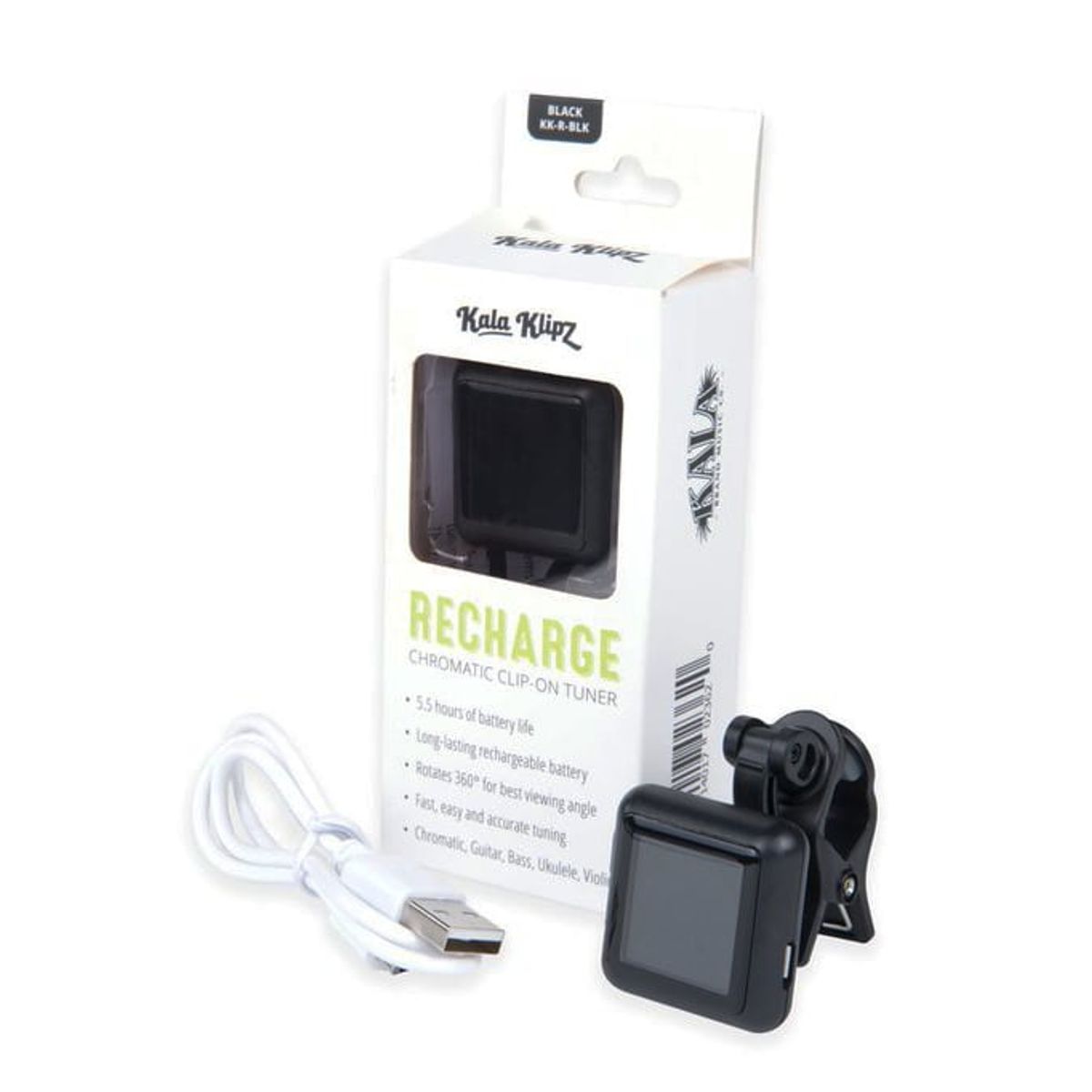 KALA - Afinador Recargable Kala Klipz. KK-R-BLK