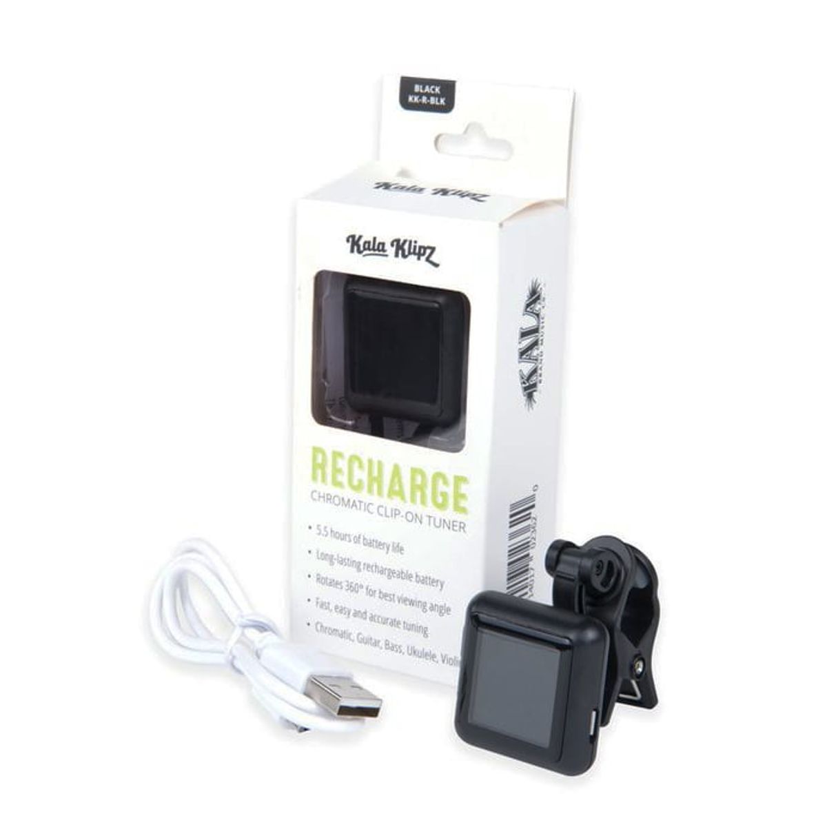 KALA - Afinador Recargable Kala Klipz. KK-R-BLK