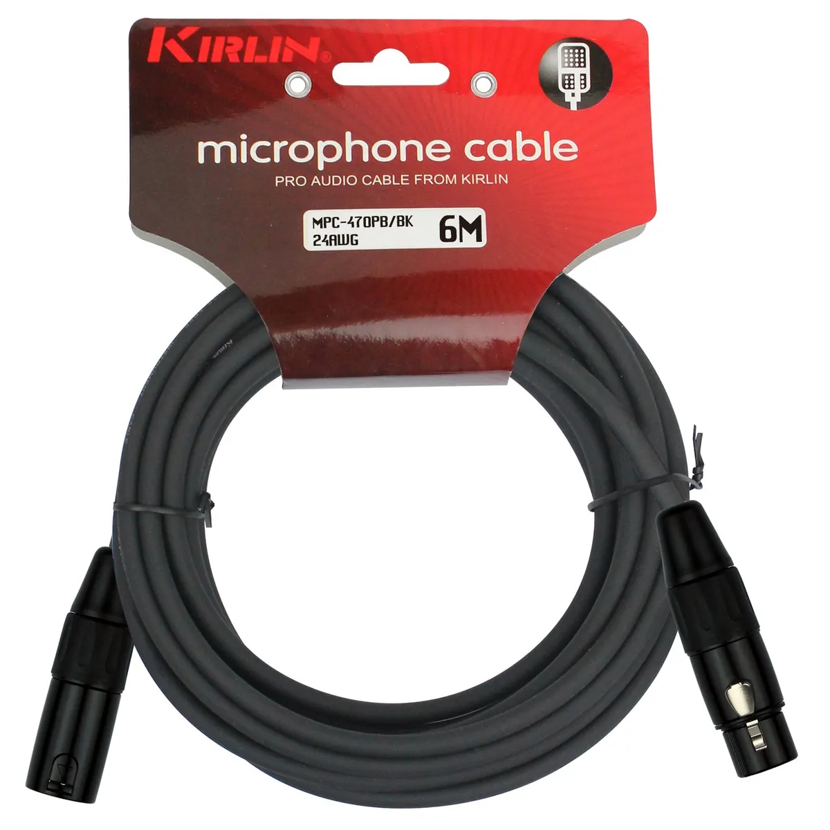 KIRLIN - Cable Micrófono Negro Kirlin 6Mts Mpc-470Pb-6