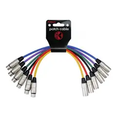 KIRLIN - Juego 6 Cables Microfono 0,6M Xlr Macho-Hembra Mp6-480-0.6M