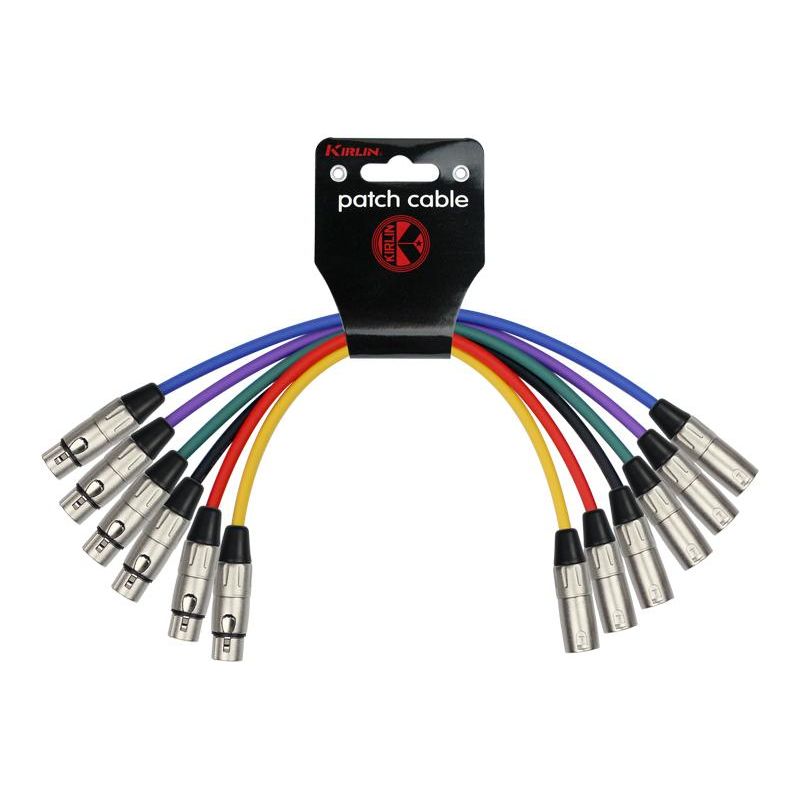 KIRLIN - Juego 6 Cables Microfono 0,3M Xlr Macho-Hembra Mp6-480-0.3M KIRLIN